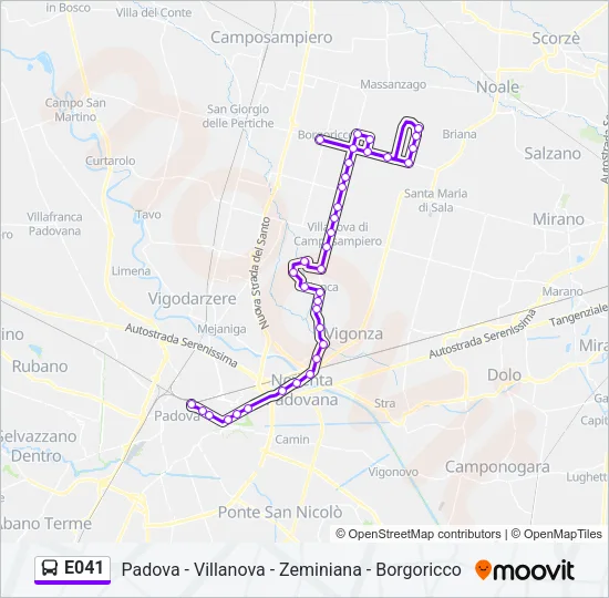 E041 Bus Line Map