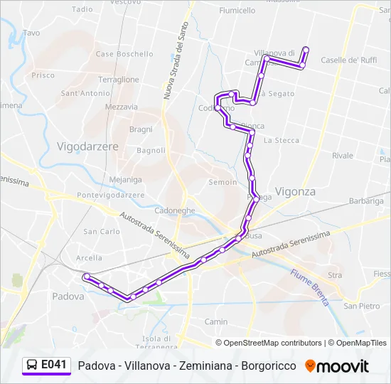 E041 Bus Line Map
