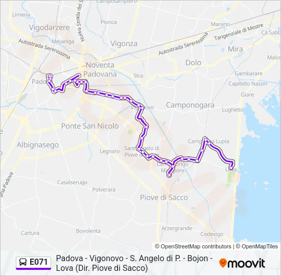 E071 Bus Line Map