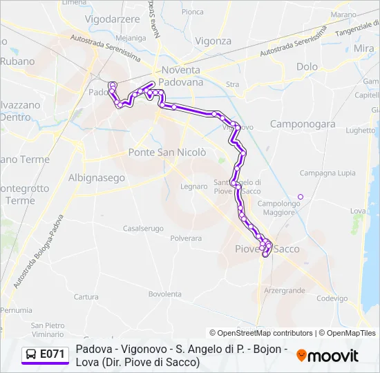 E071 Bus Line Map