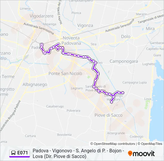 E071 Bus Line Map