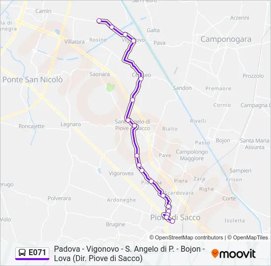 E071 Bus Line Map