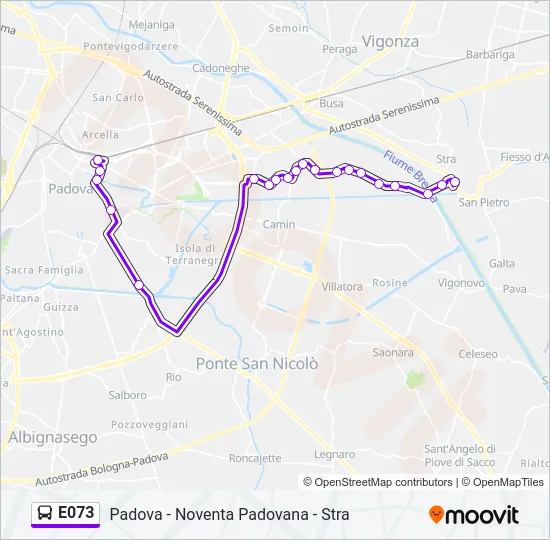 E073 Bus Line Map