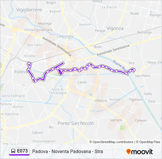 E073 Bus Line Map