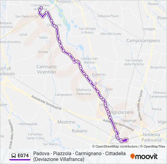 E074 Bus Line Map