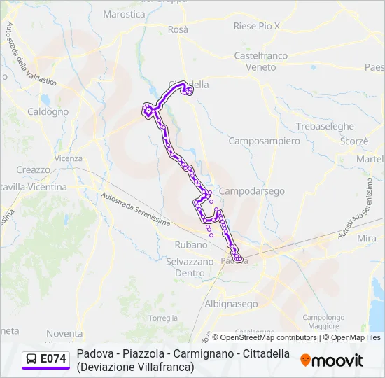E074 Bus Line Map