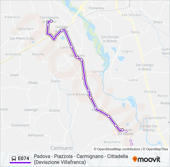 E074 Bus Line Map