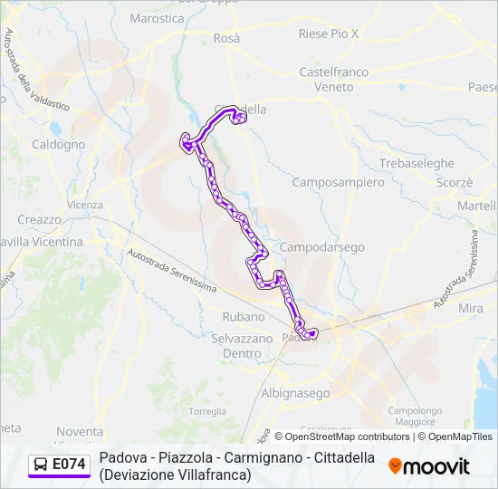 E074 Bus Line Map