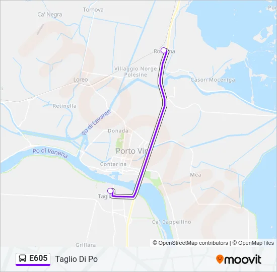 E605 Bus Line Map
