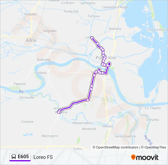 E605 Bus Line Map
