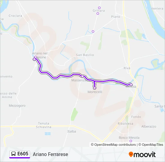 E605 Bus Line Map