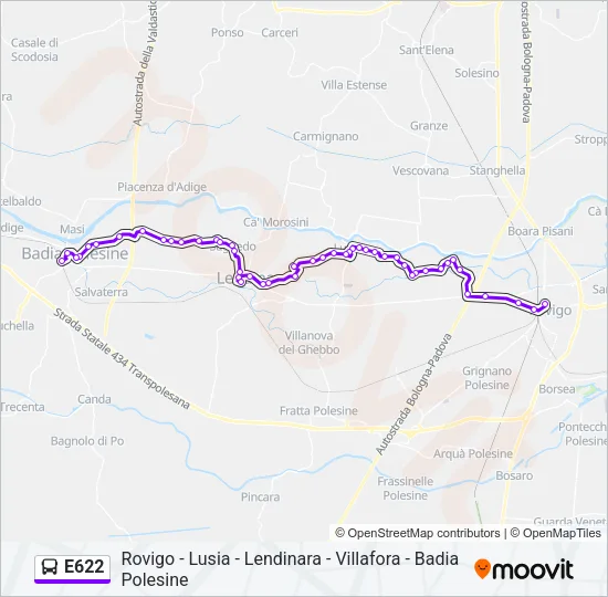 E622 Bus Line Map