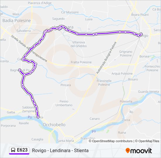 E623 bus Line Map