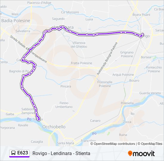 E623 bus Line Map