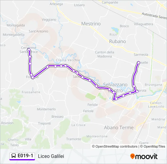 E019-1 Bus Line Map