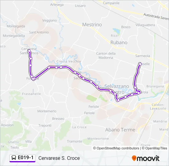 E019-1 Bus Line Map