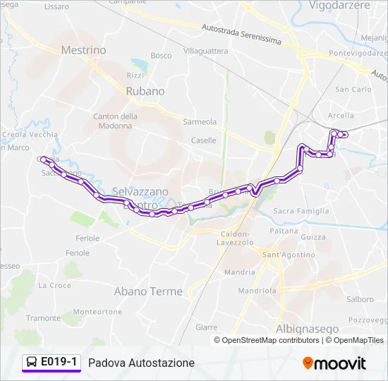 E019-1 Bus Line Map