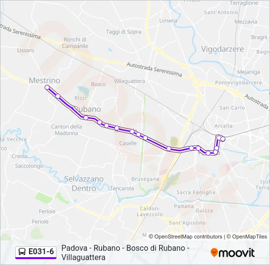 E031-6 Bus Line Map
