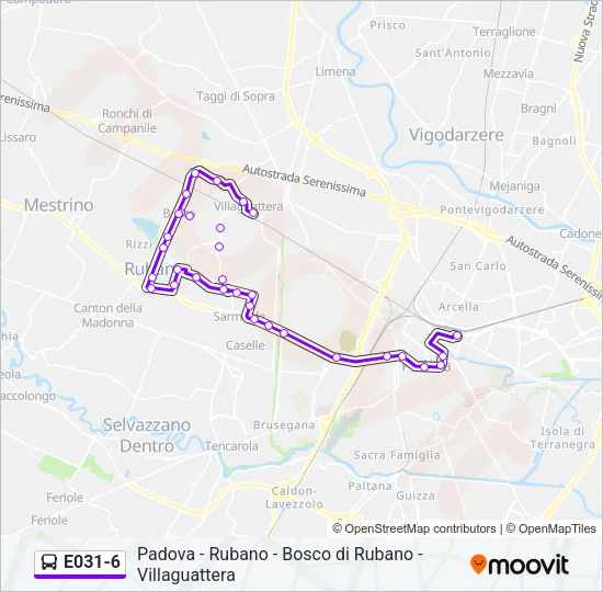 E031-6 Bus Line Map