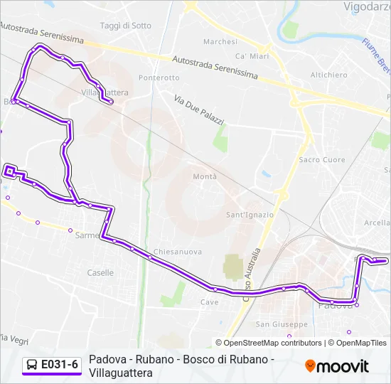 E031-6 Bus Line Map
