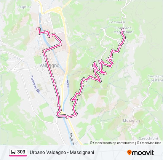 Percorso linea bus 303