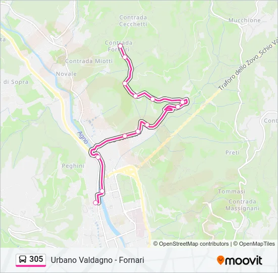 305 Bus Line Map