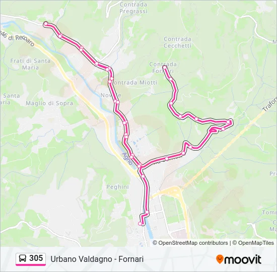 305 Bus Line Map