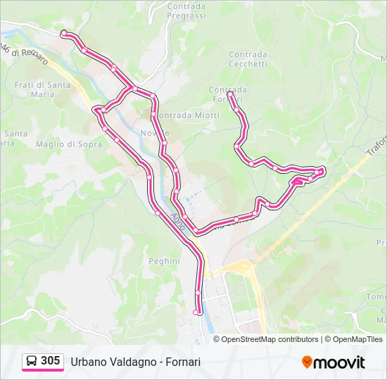 305 Bus Line Map