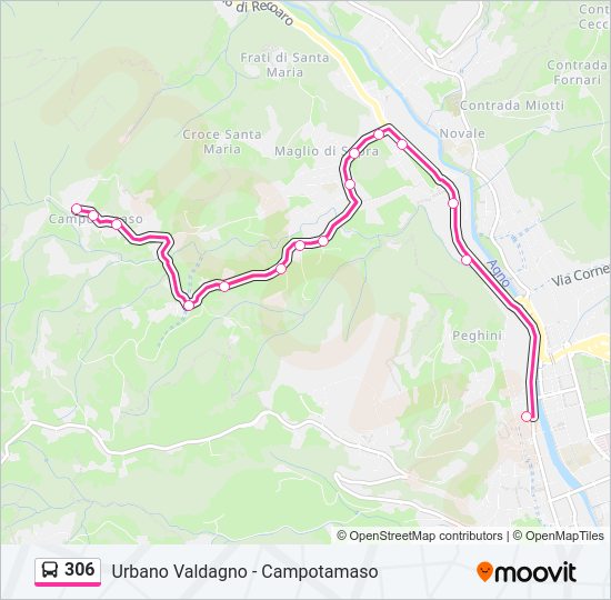 Percorso linea bus 306