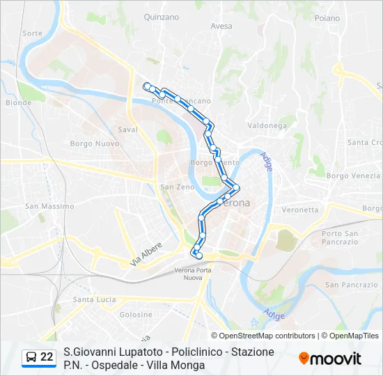 22 Bus Line Map
