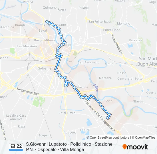 22 Bus Line Map