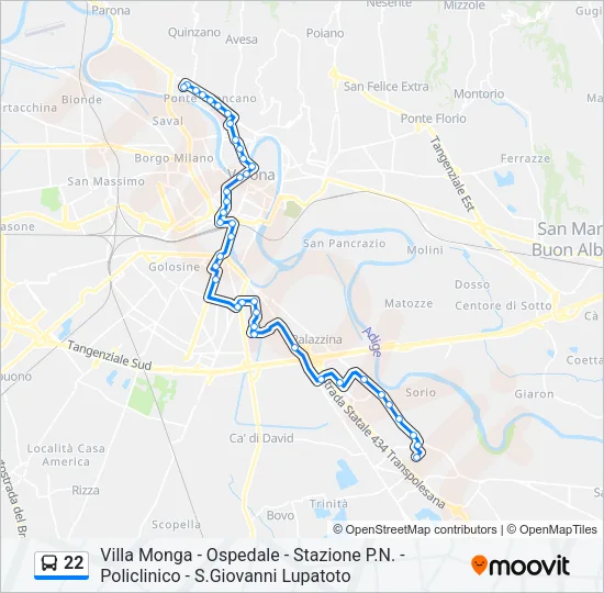 22 Bus Line Map