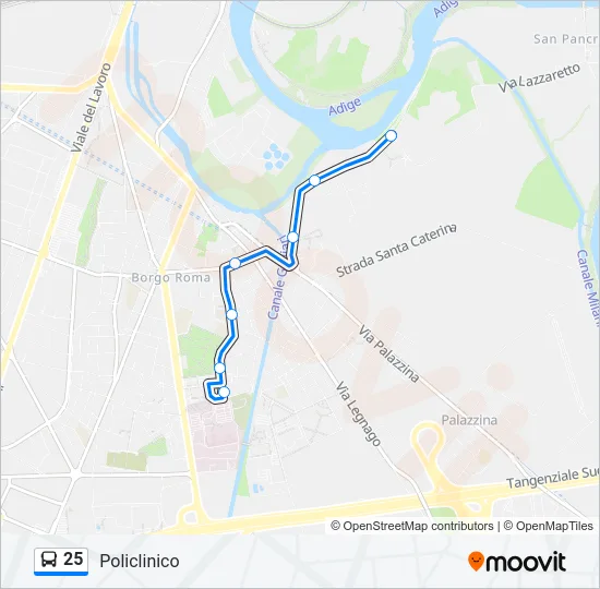25 Bus Line Map