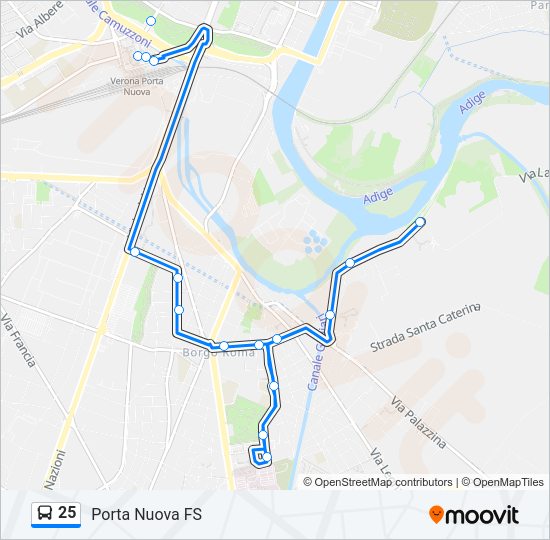 25 bus Line Map