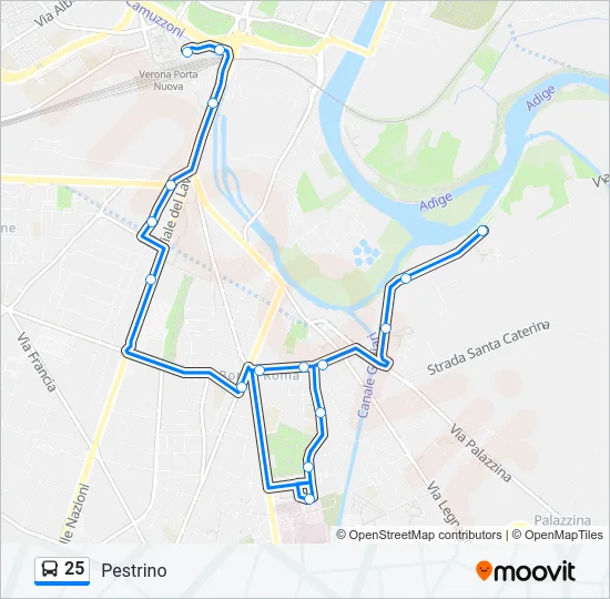 25 Bus Line Map