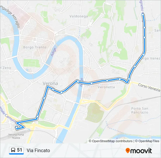 51 Bus Line Map