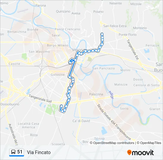 51 Bus Line Map