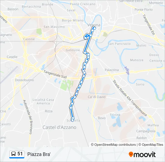 51 Bus Line Map