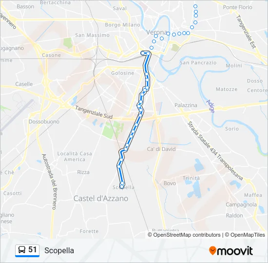 51 Bus Line Map