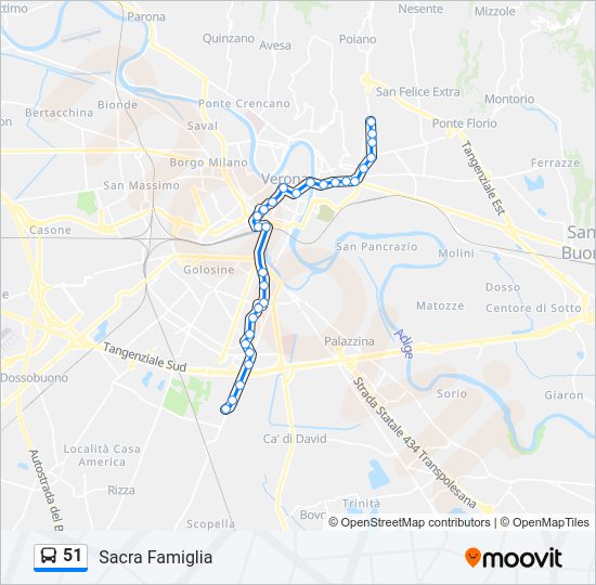 Percorso linea bus 51