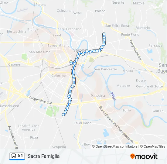 51 Bus Line Map