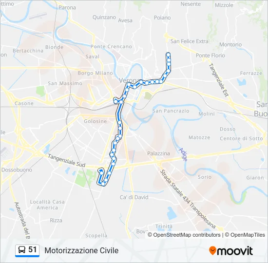 51 Bus Line Map