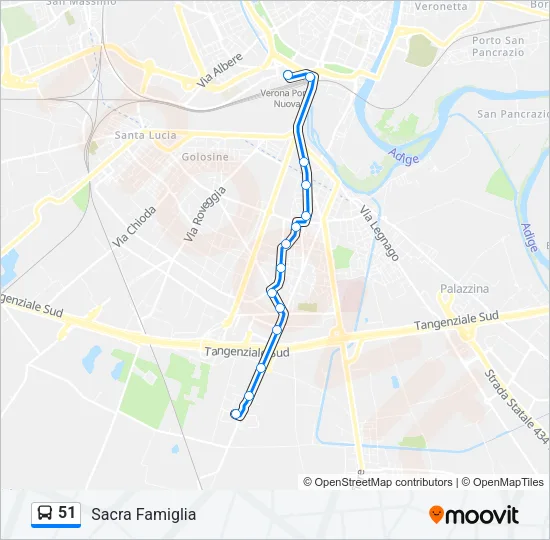 51 Bus Line Map
