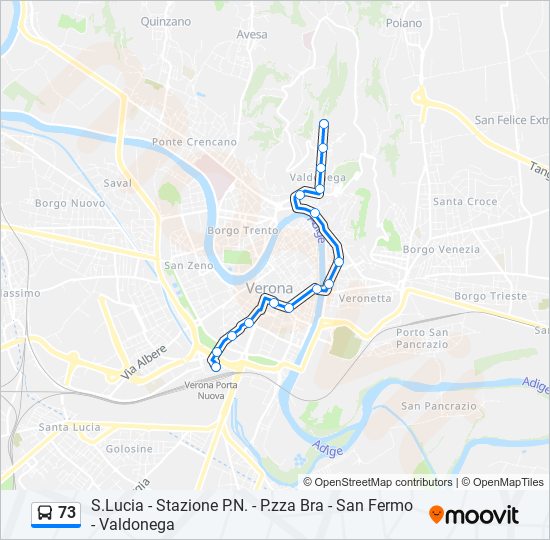 73 bus Line Map