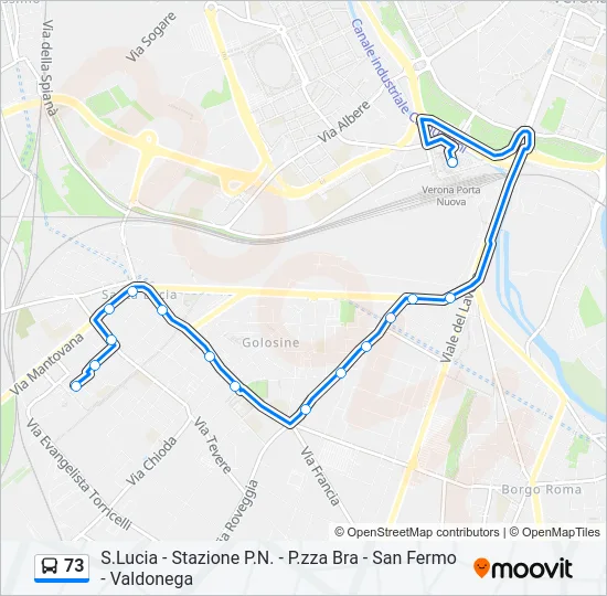 73 Bus Line Map