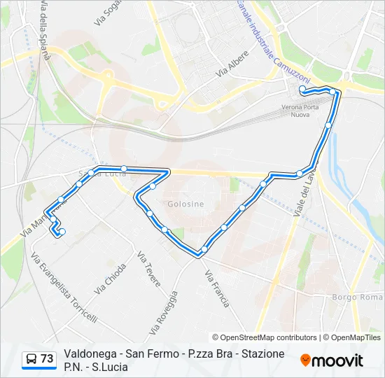 73 Bus Line Map