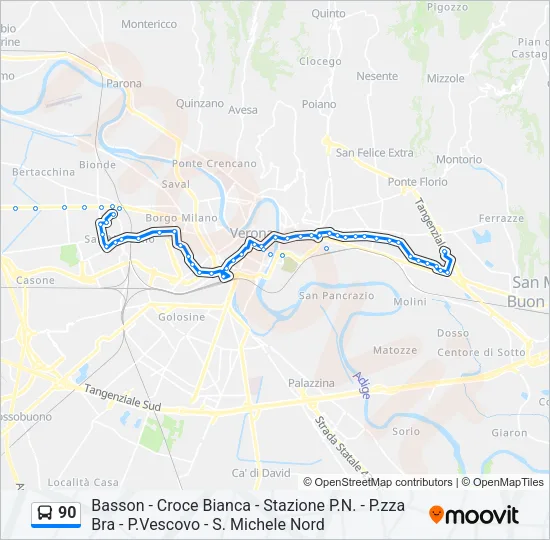 90 Bus Line Map