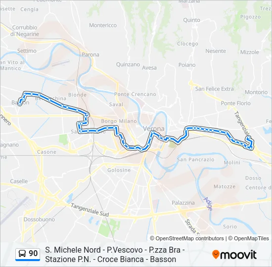 90 Bus Line Map