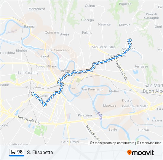 98 bus Line Map