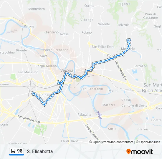 98 Bus Line Map